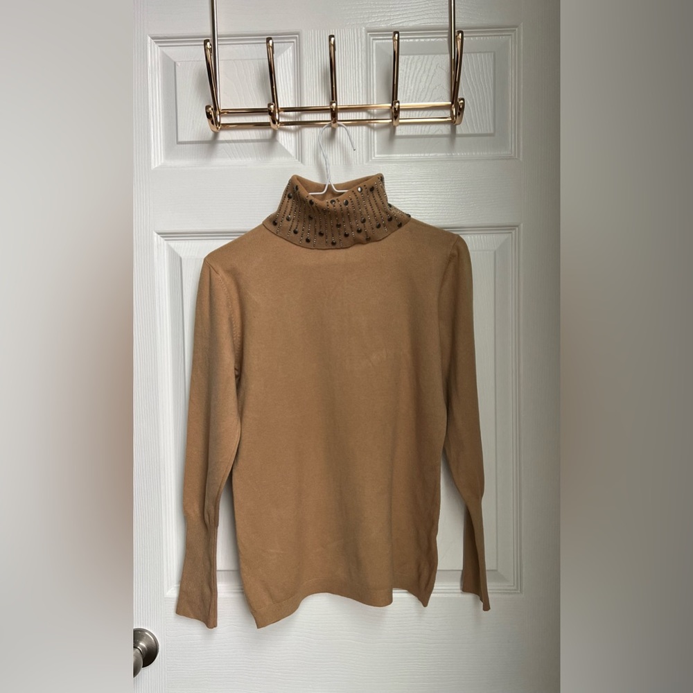 Vila Milano Rhinestoned Turtle Neck Sweater